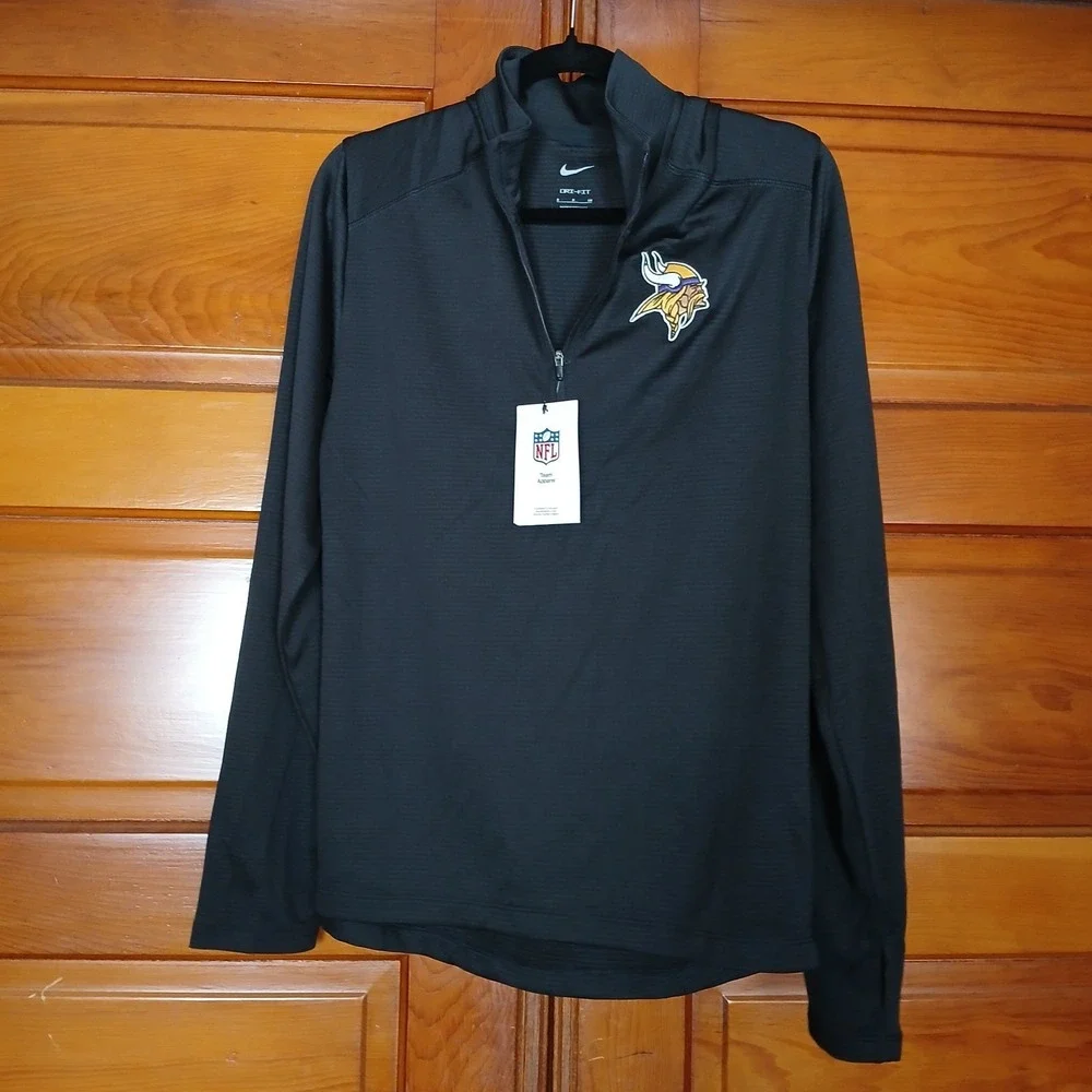 NWT Minnesota Vikings NFL Nike Dri-Fit Quarter Zip Pullover Longsleeve‎ Men's Sm